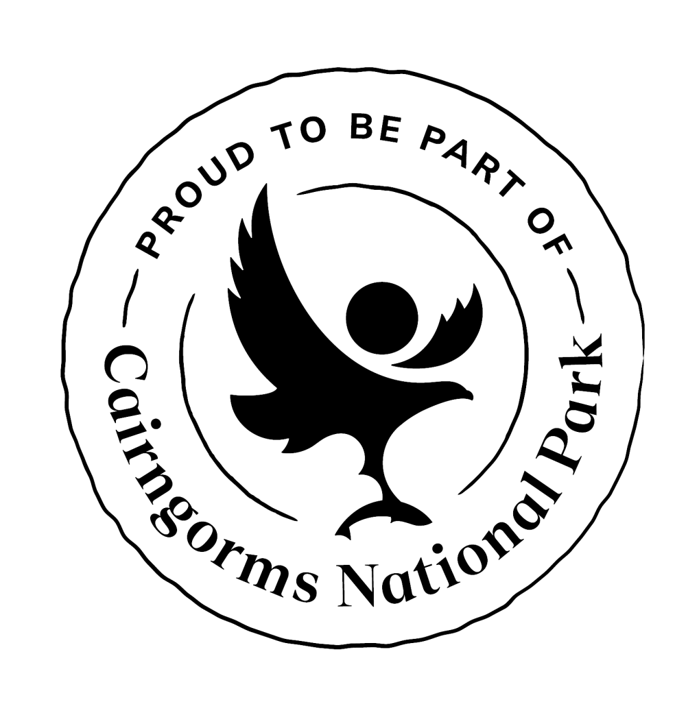 Cairngorms National Park membership logo with black osprey symbol